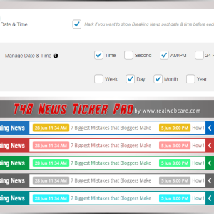 News Ticker Showing Post Date