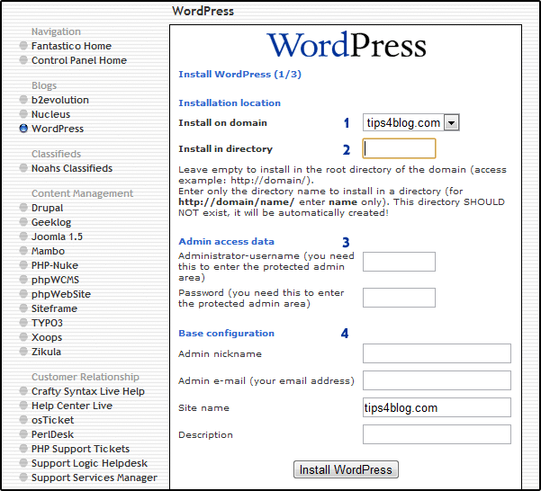 install wordpress (1/3)