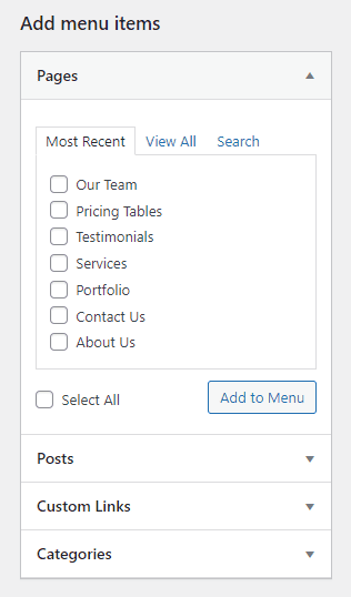 add menu items