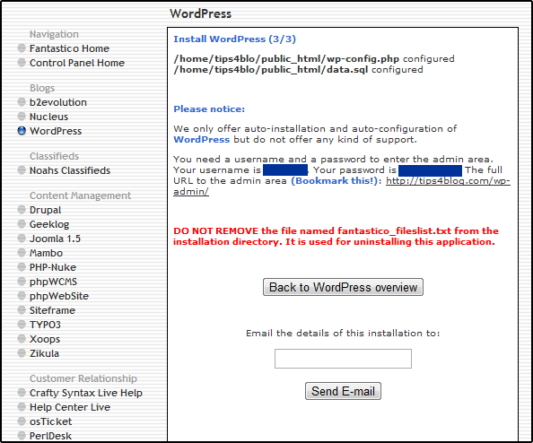 install wordpress (3/3)