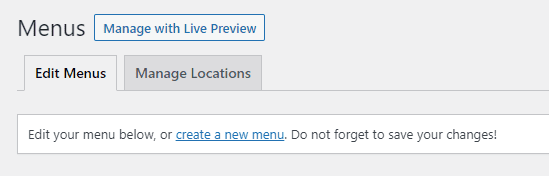 create a new custom WordPress menu