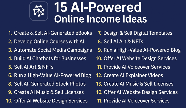 15 Game-Changing Ways to Earn Online with AI (Active + Passive Income Ideas)
