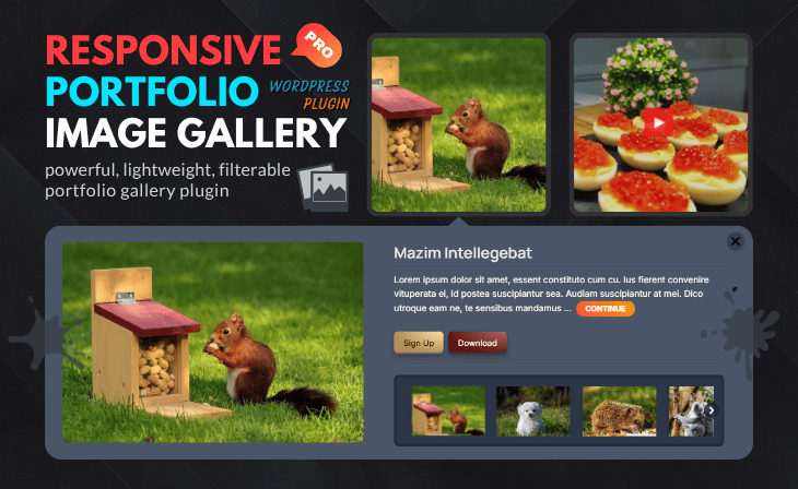 Responsive Portfolio Image Gallery Pro Banner